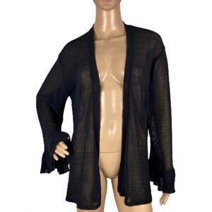 MILLY BLACK OPEN FRONT CARDIGAN